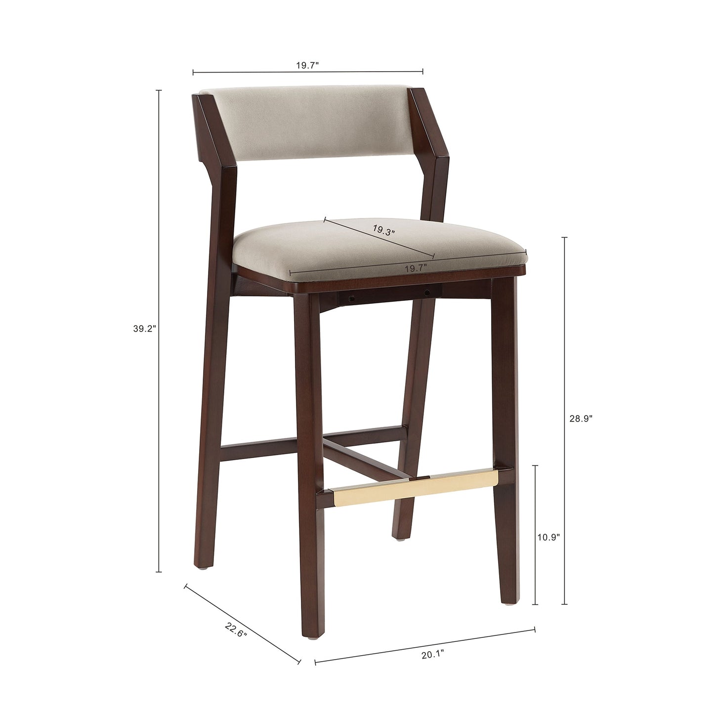 Patricia Barstool in Linen (set of 3) - Ornate Home