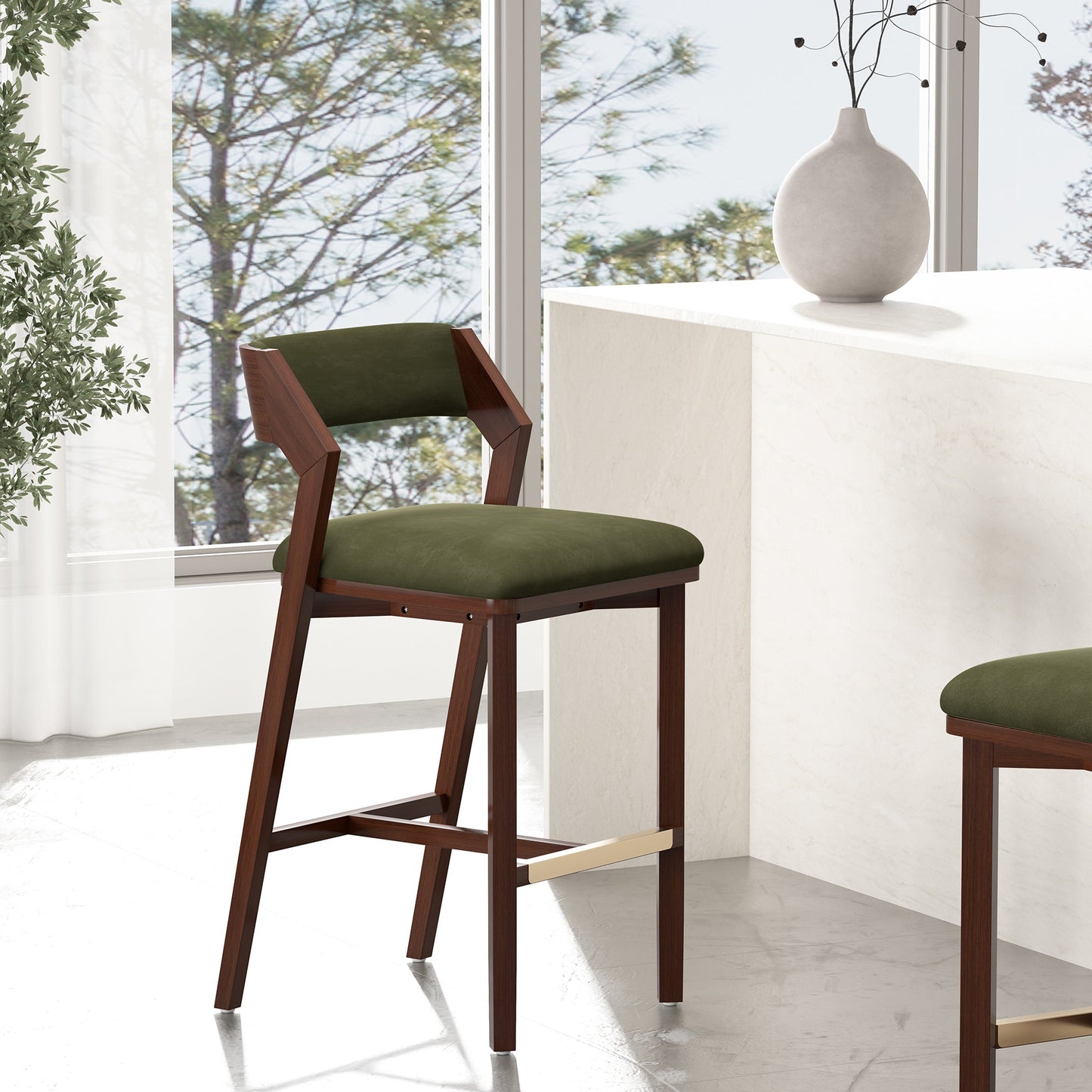 Patricia Barstool in Turtle Green - Ornate Home