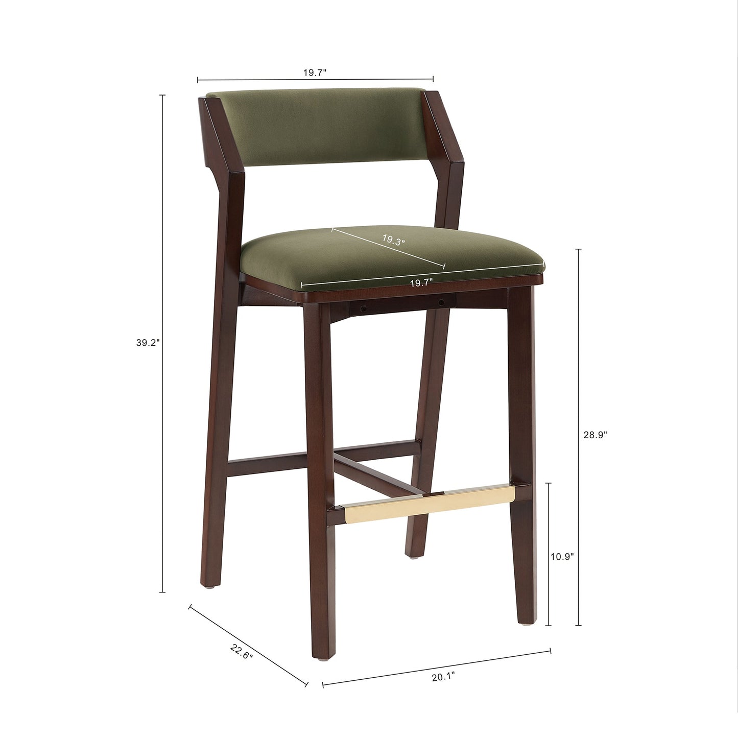 Patricia Barstool in Turtle Green - Ornate Home