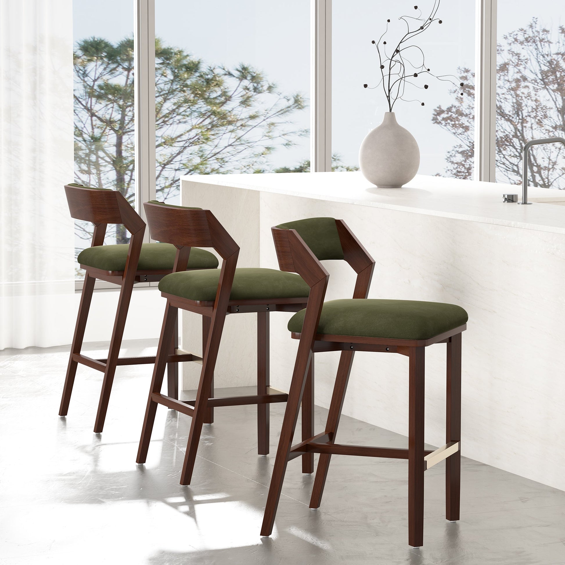 Patricia Barstool in Turtle Green - Ornate Home