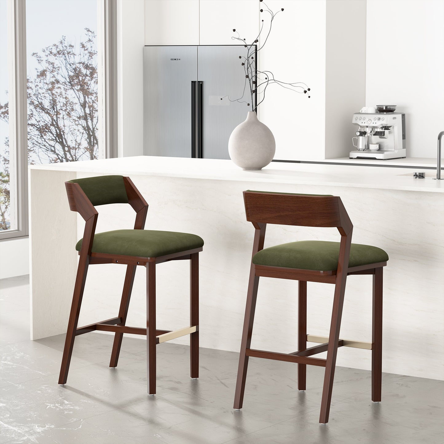 Patricia Barstool in Turtle Green (set of 2) - Ornate Home
