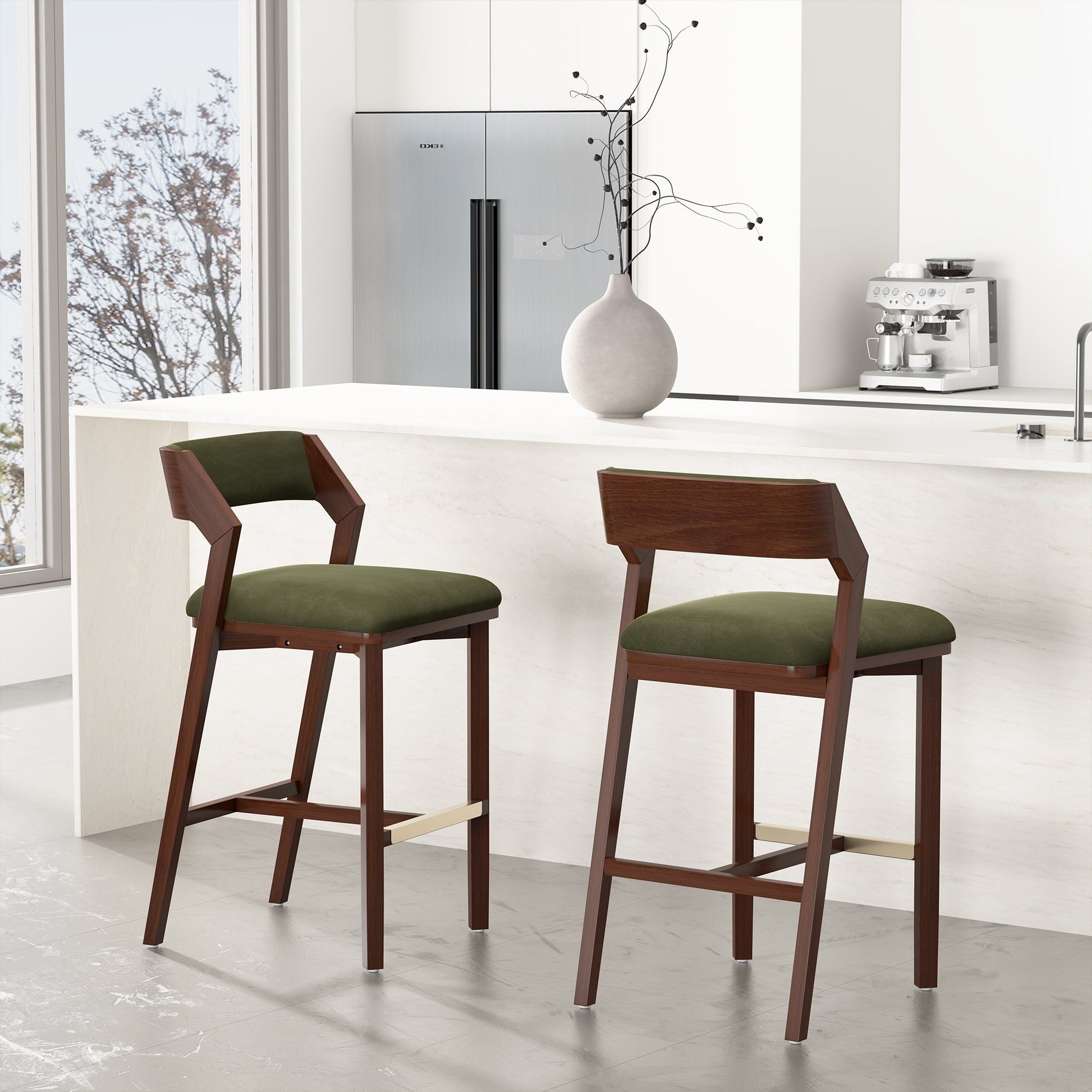 Patricia Barstool in Turtle Green (set of 2) - Ornate Home