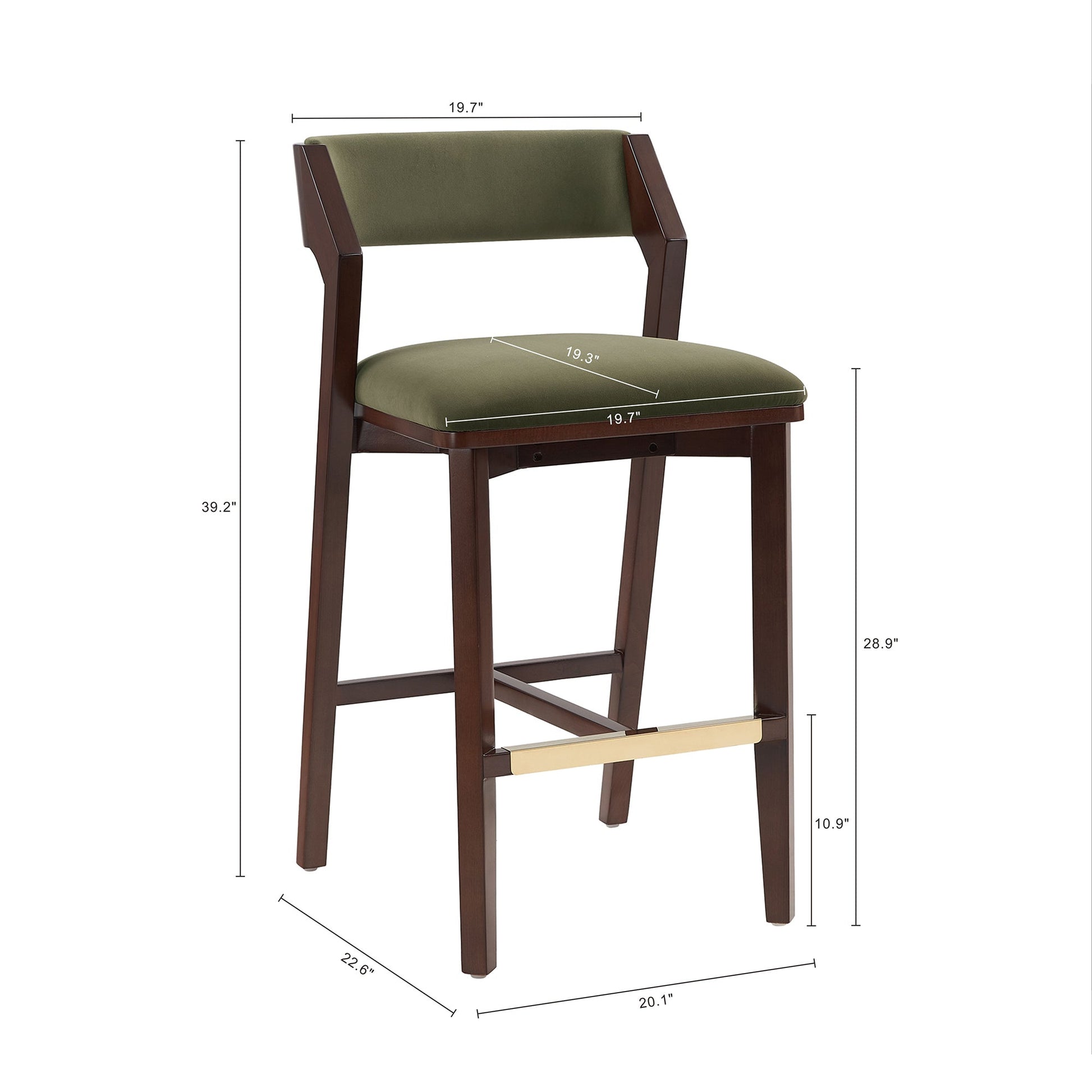 Patricia Barstool in Turtle Green (set of 3) - Ornate Home
