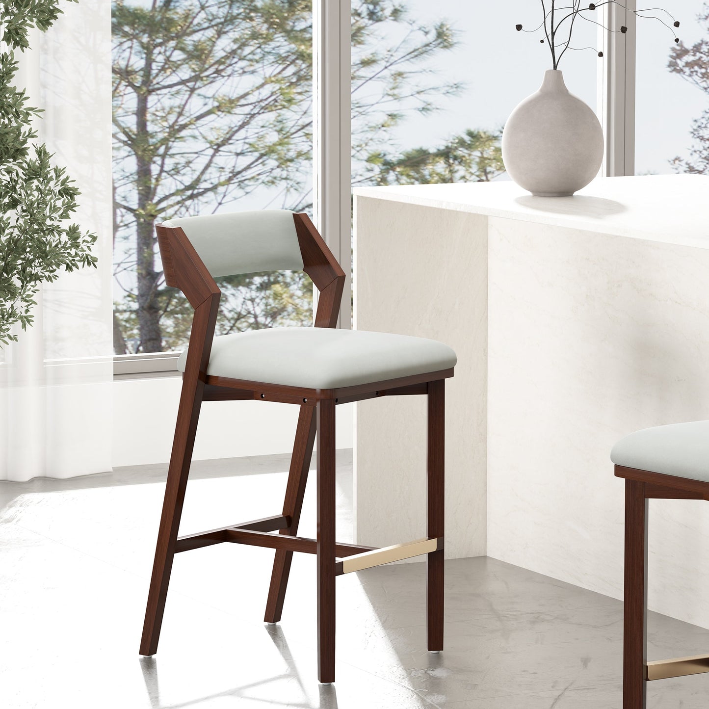 Patricia Barstool in White Glacier - Ornate Home