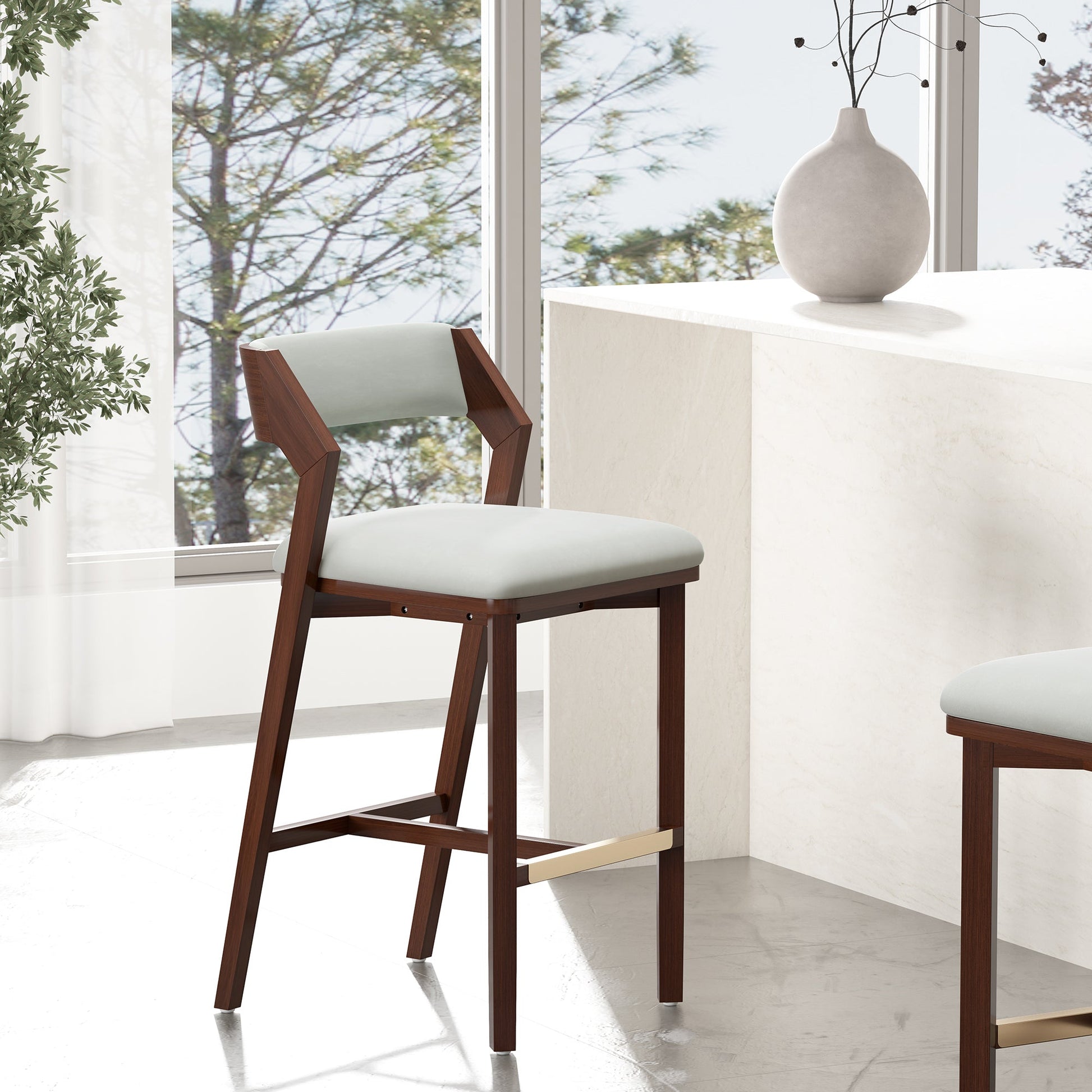 Patricia Barstool in White Glacier - Ornate Home