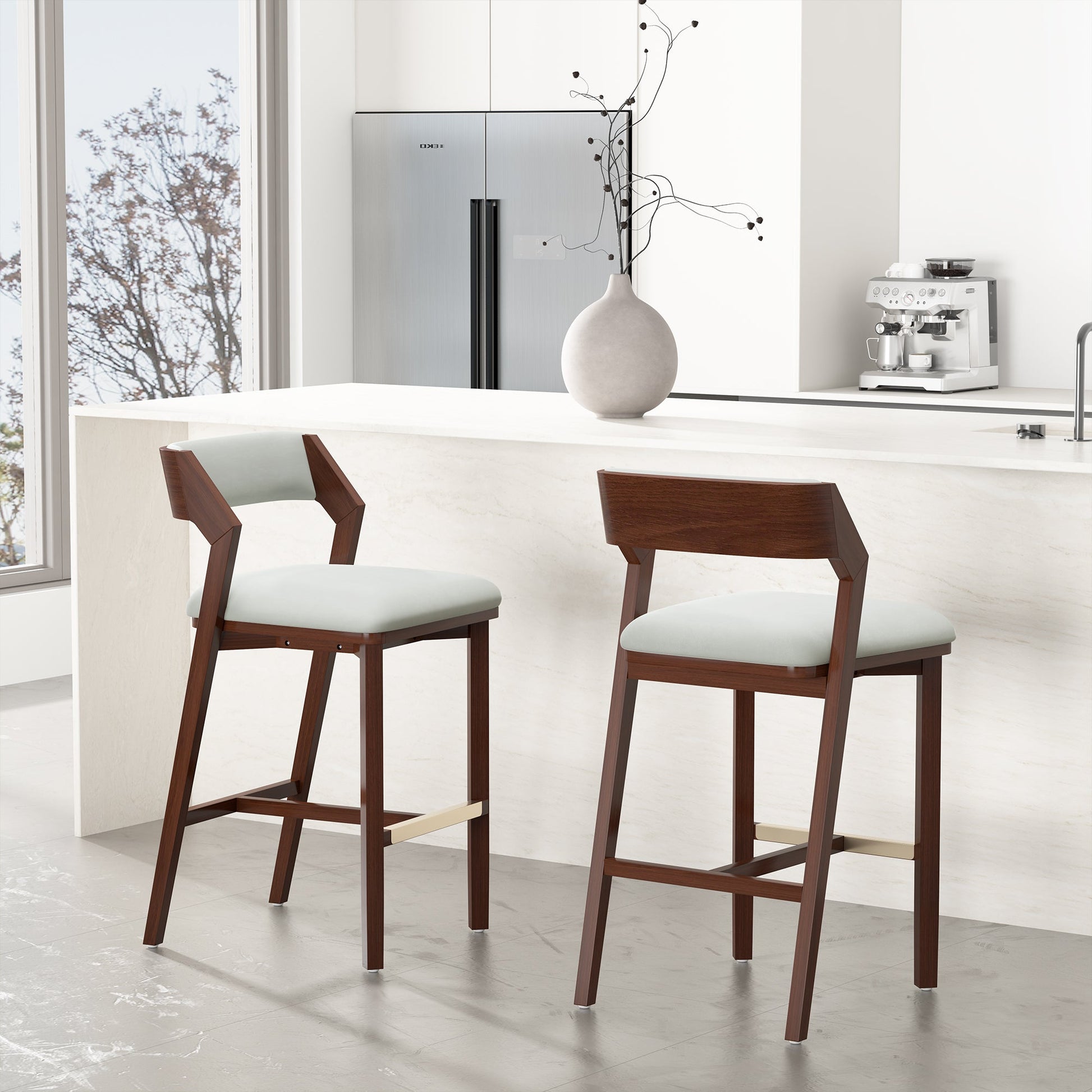 Patricia Barstool in White Glacier (set of 2) - Ornate Home