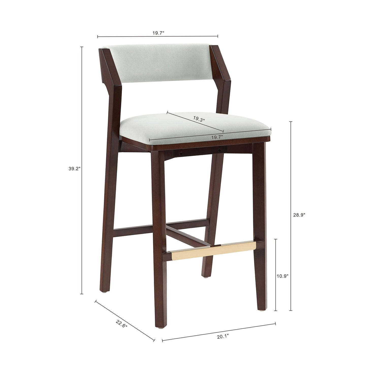 Patricia Barstool in White Glacier (set of 2) - Ornate Home