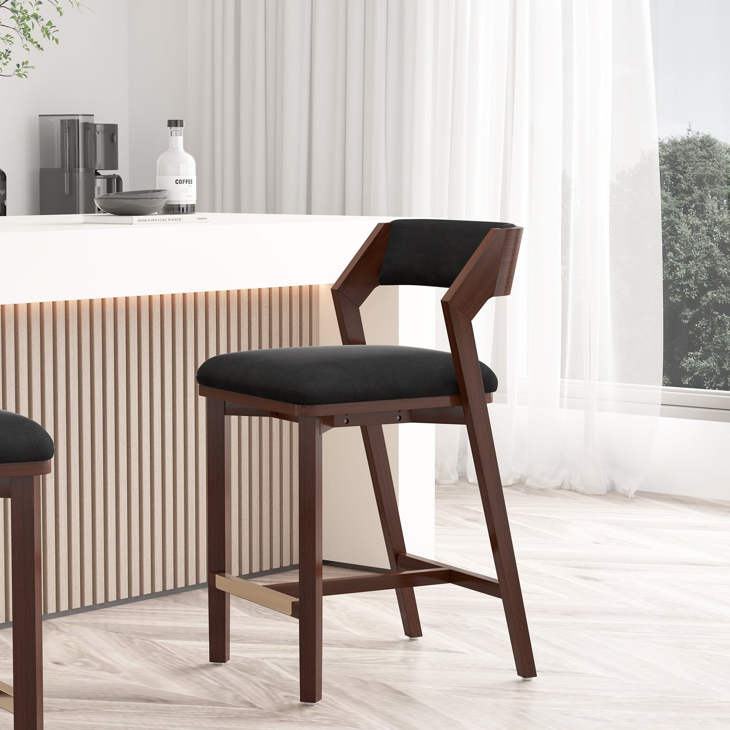 Patricia Counter Stool in Black - Ornate Home