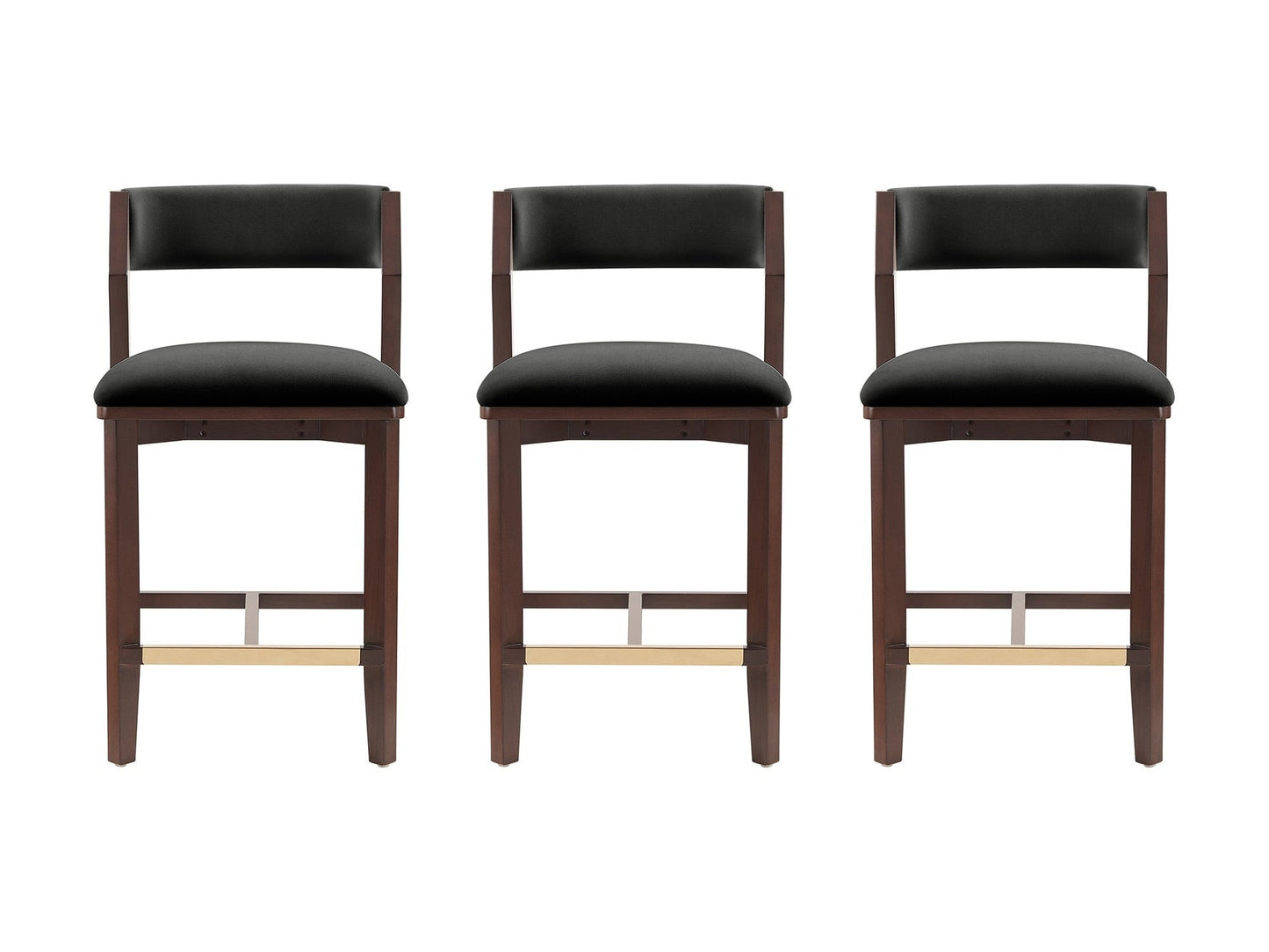 Patricia Counter Stool in Black (set of 3) - Ornate Home