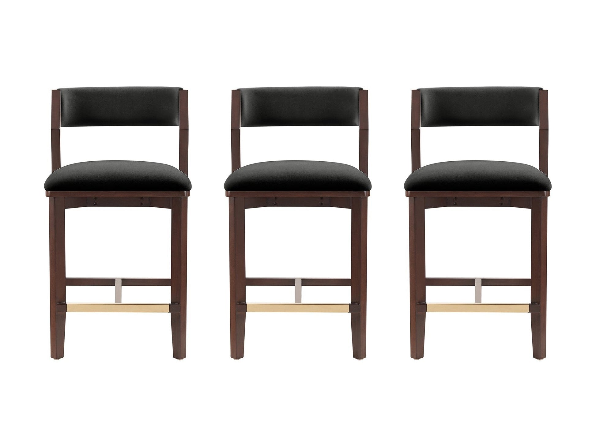 Patricia Counter Stool in Black (set of 3) - Ornate Home