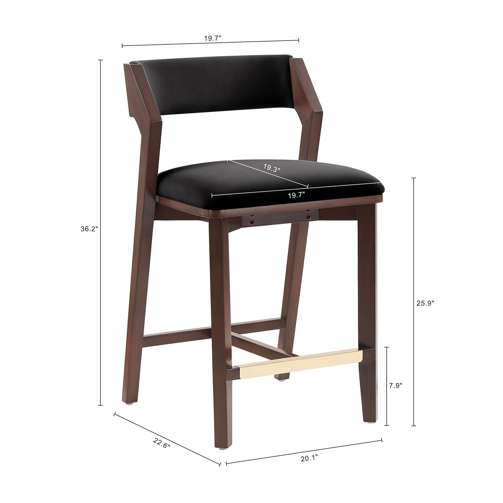 Patricia Counter Stool in Black (set of 3) - Ornate Home