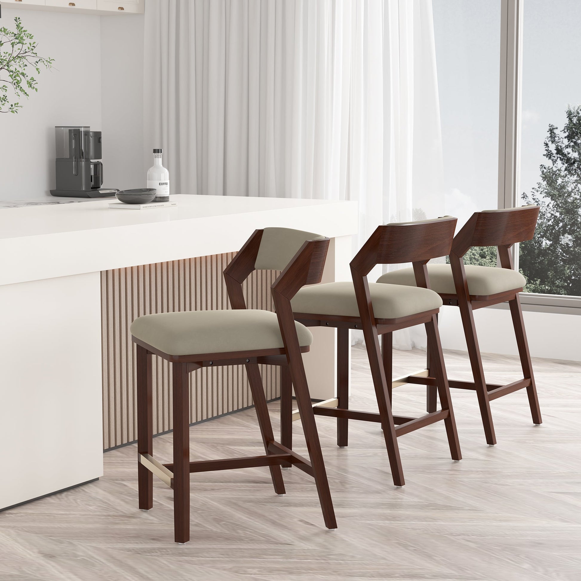 Patricia Counter Stool in Linen - Ornate Home