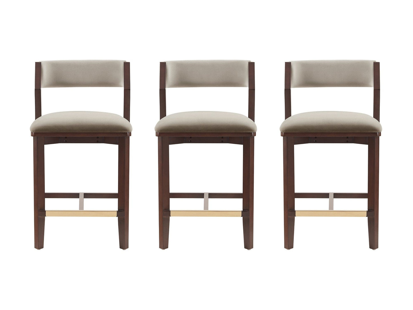 Patricia Counter Stool in Linen (set of 3) - Ornate Home