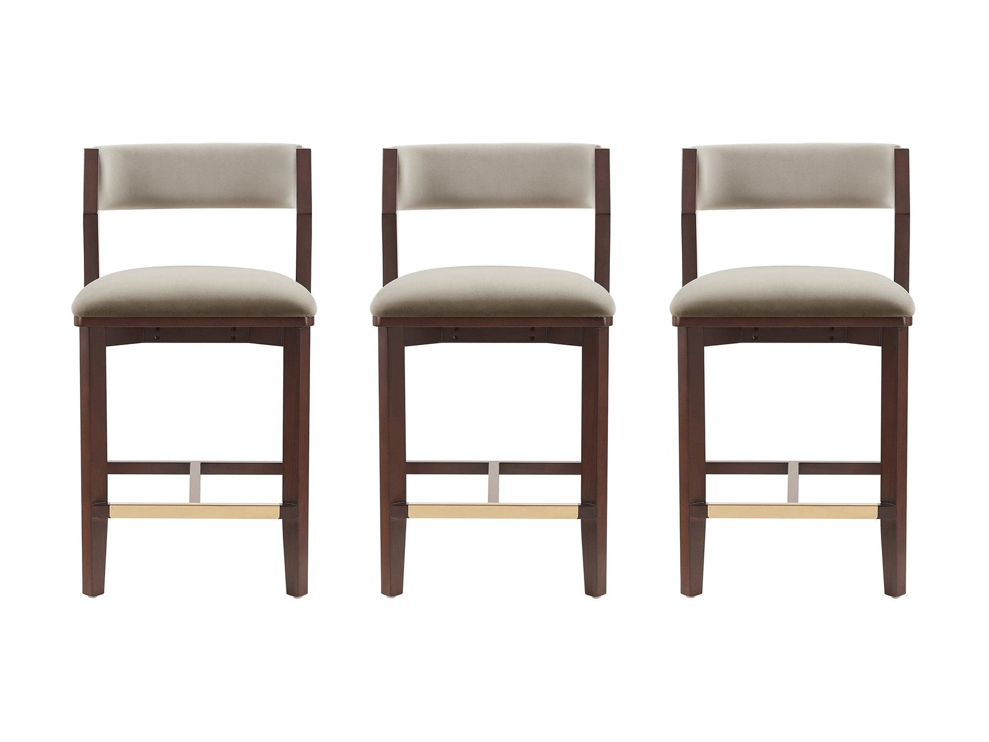 Patricia Counter Stool in Linen (set of 3) - Ornate Home