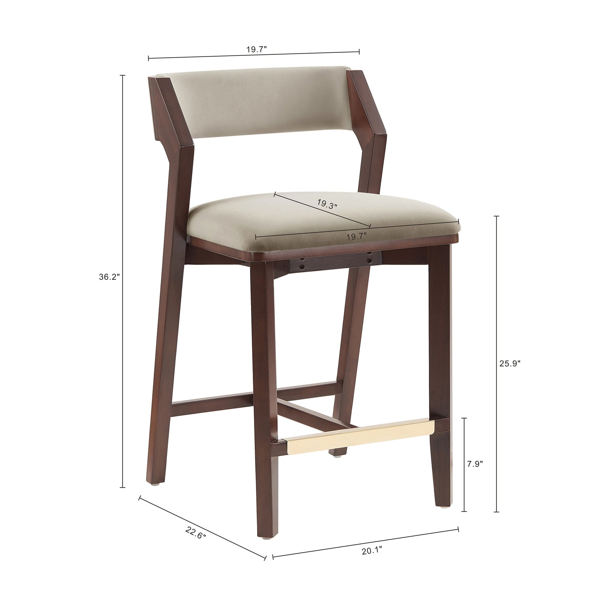 Patricia Counter Stool in Linen (set of 3) - Ornate Home