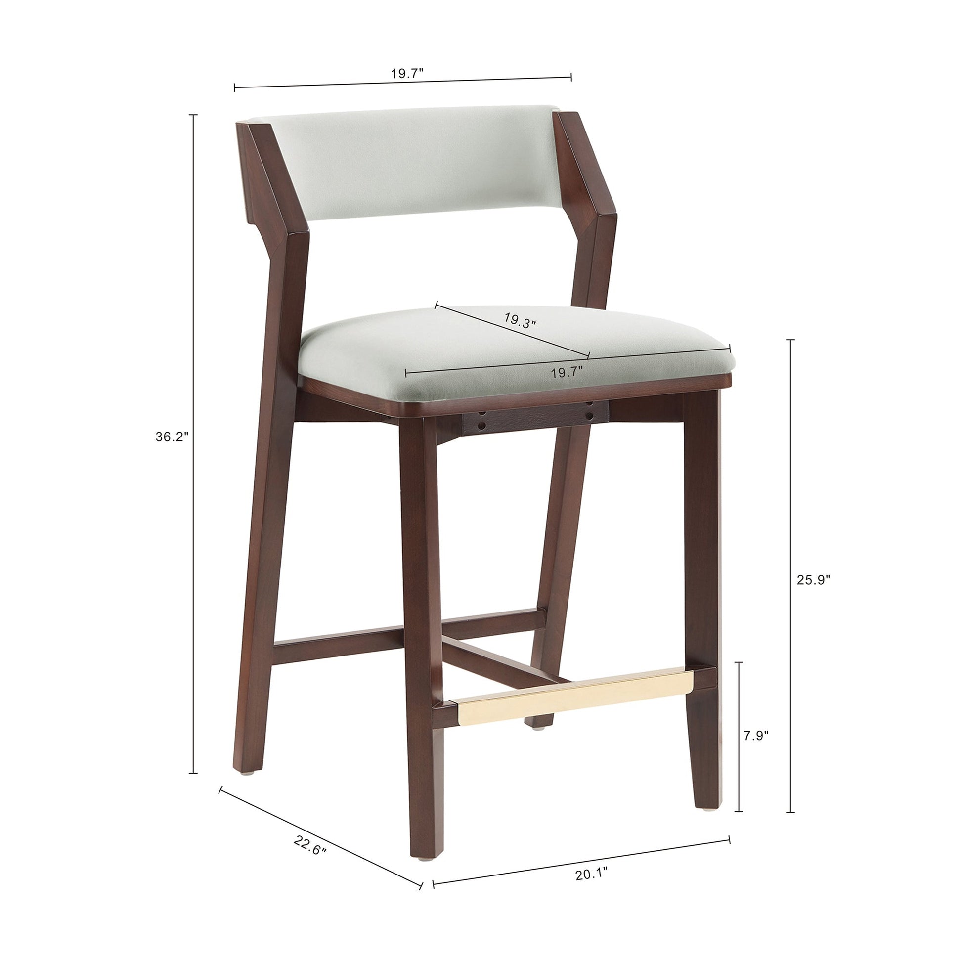 Patricia Counter Stool in White Glacier - Ornate Home