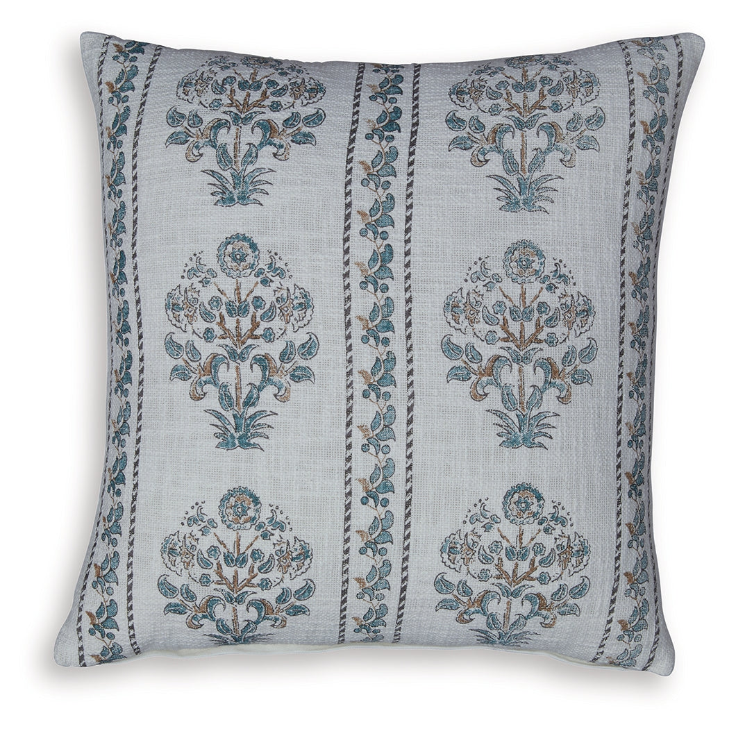 Paulmour Ivory/Green/Brown Pillow (Set of 4)- Viva Furn