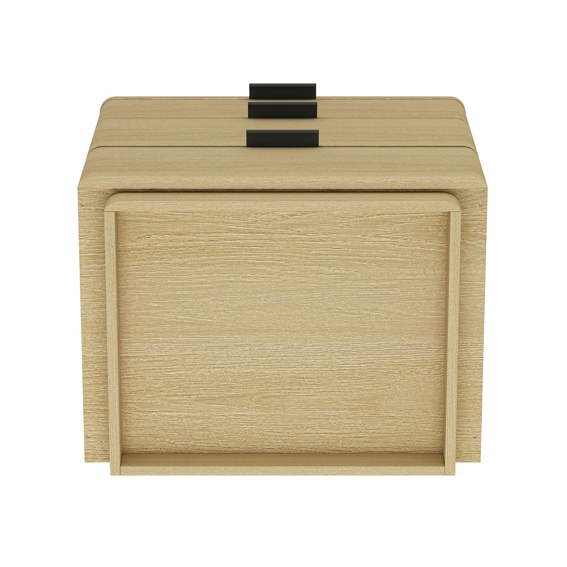 Payton Nightstand in Natural Oak and Black - Ornate Home