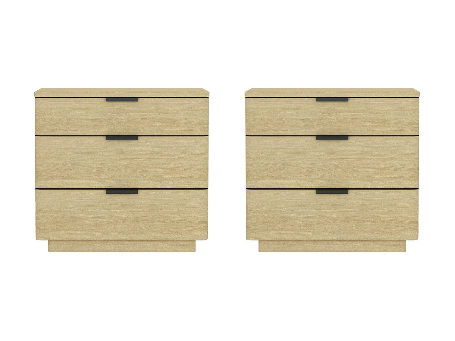 Payton Nightstand in Natural Oak and Black (set of 2) - Ornate Home