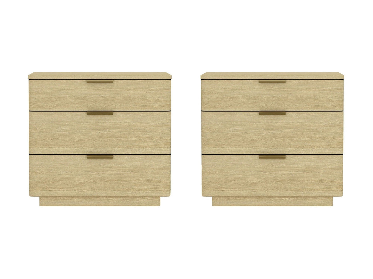 Payton Nightstand in Natural Oak and Gold (set of 2) - Ornate Home