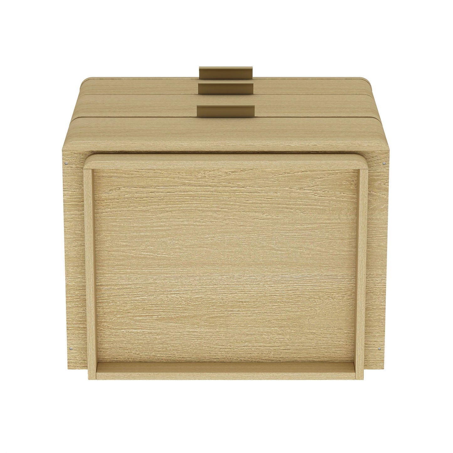 Payton Nightstand in Natural Oak and Gold (set of 2) - Ornate Home
