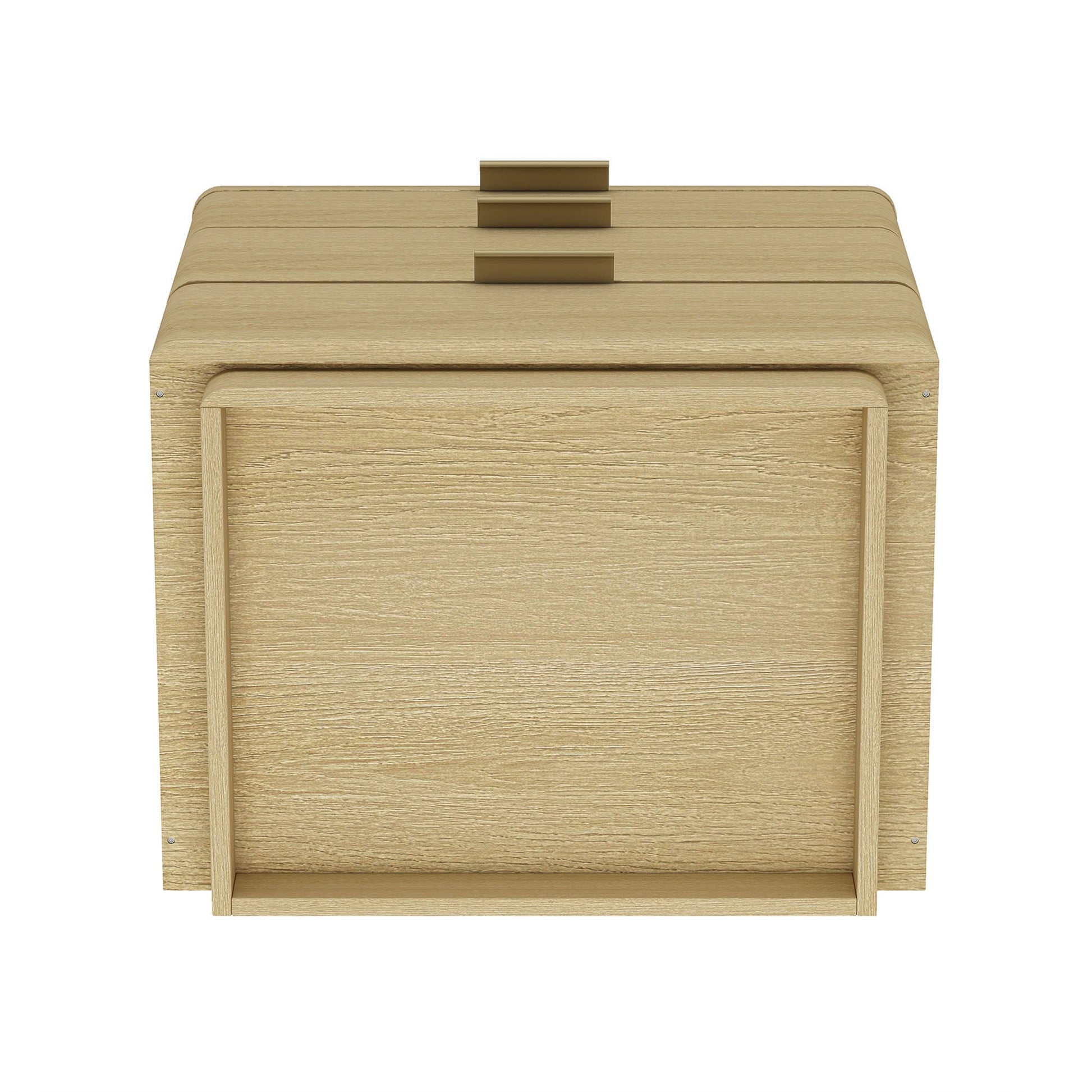 Payton Nightstand in Natural Oak and Gold (set of 2) - Ornate Home