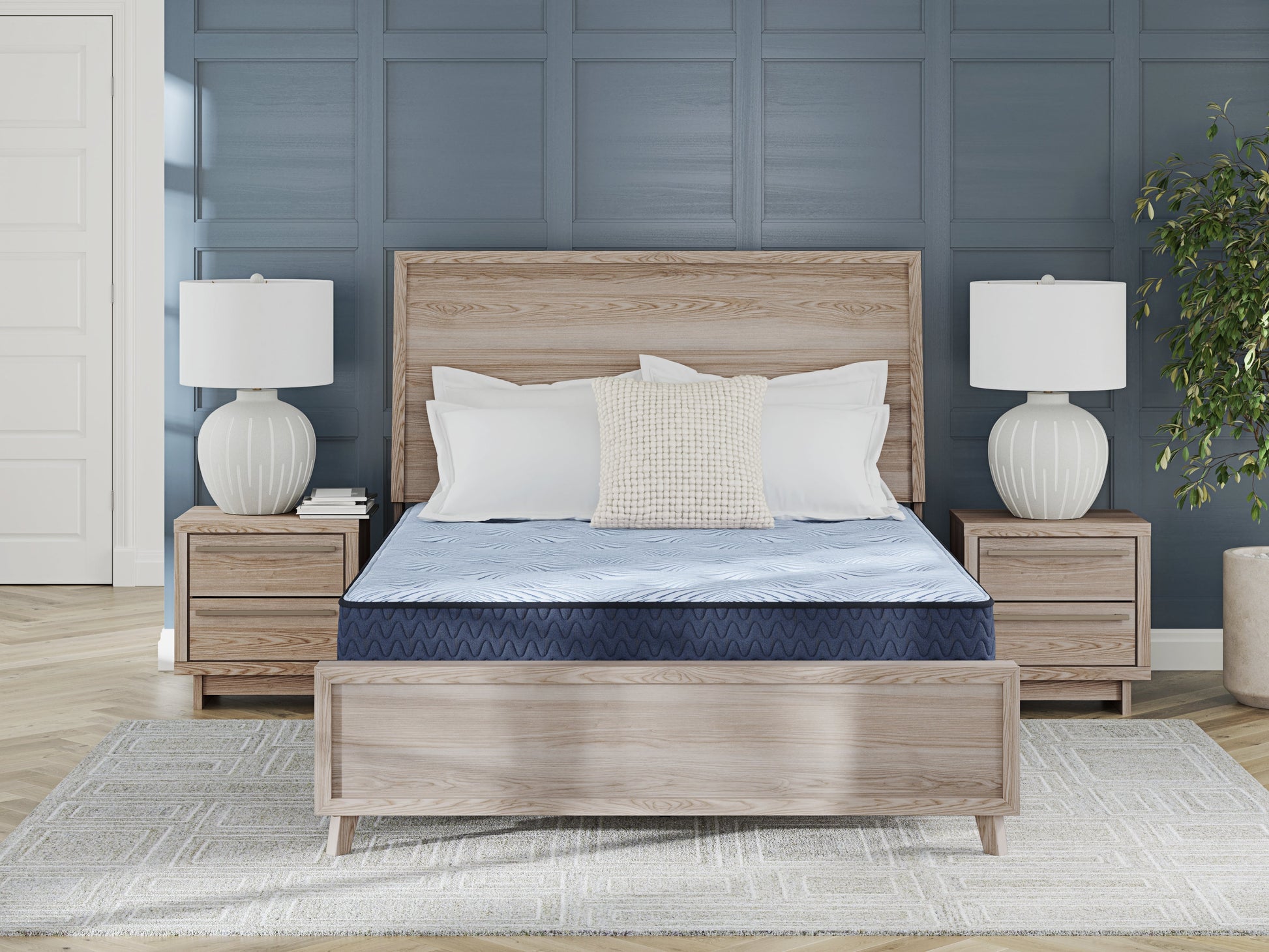 Peak 2.0 10 Hybrid Light Blue King Mattress- Viva Furn