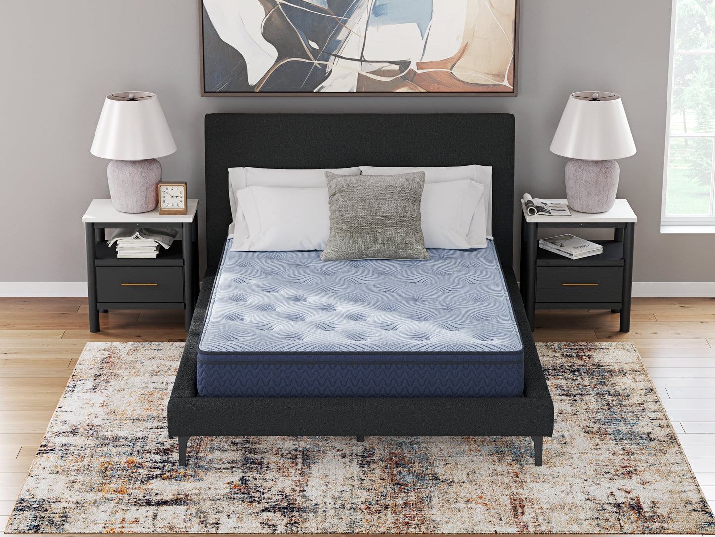 Peak 2.0 12 Hybrid Light Blue Twin Mattress- Viva Furn
