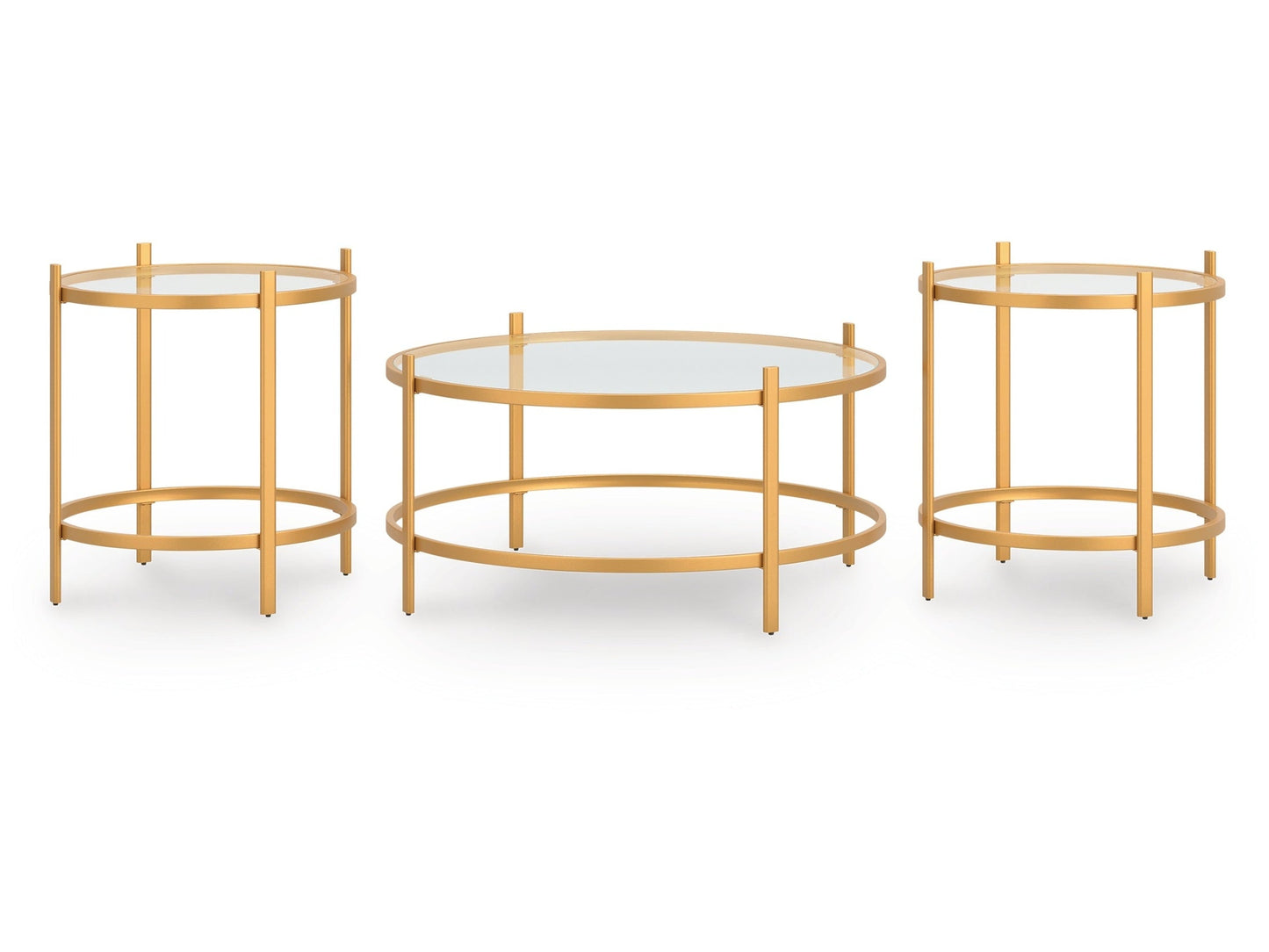 Pearlox Gold Occasional Table Set (Set of 3)- Viva Furn
