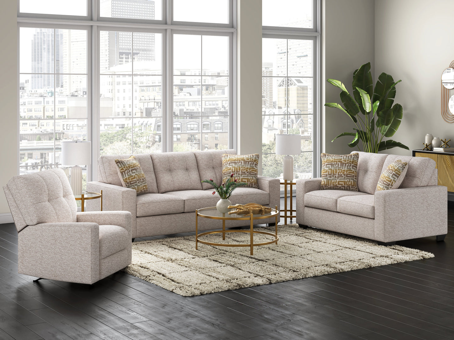 Pearlox Gold Occasional Table Set (Set of 3)- Viva Furn