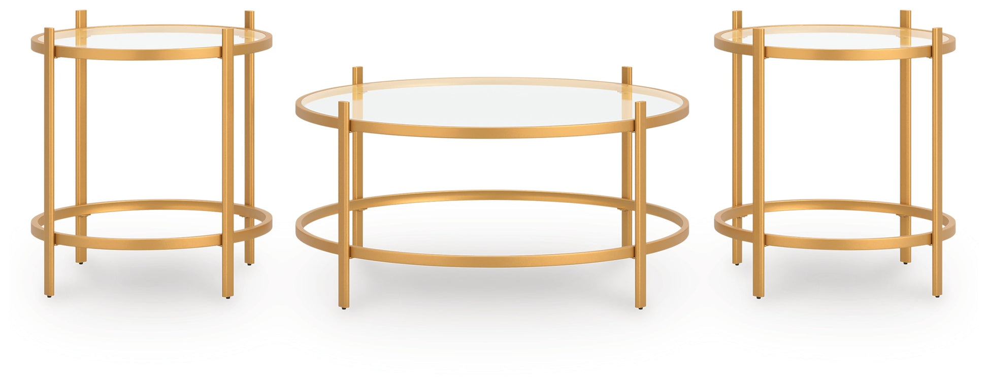 Pearlox Gold Occasional Table Set (Set of 3)- Viva Furn