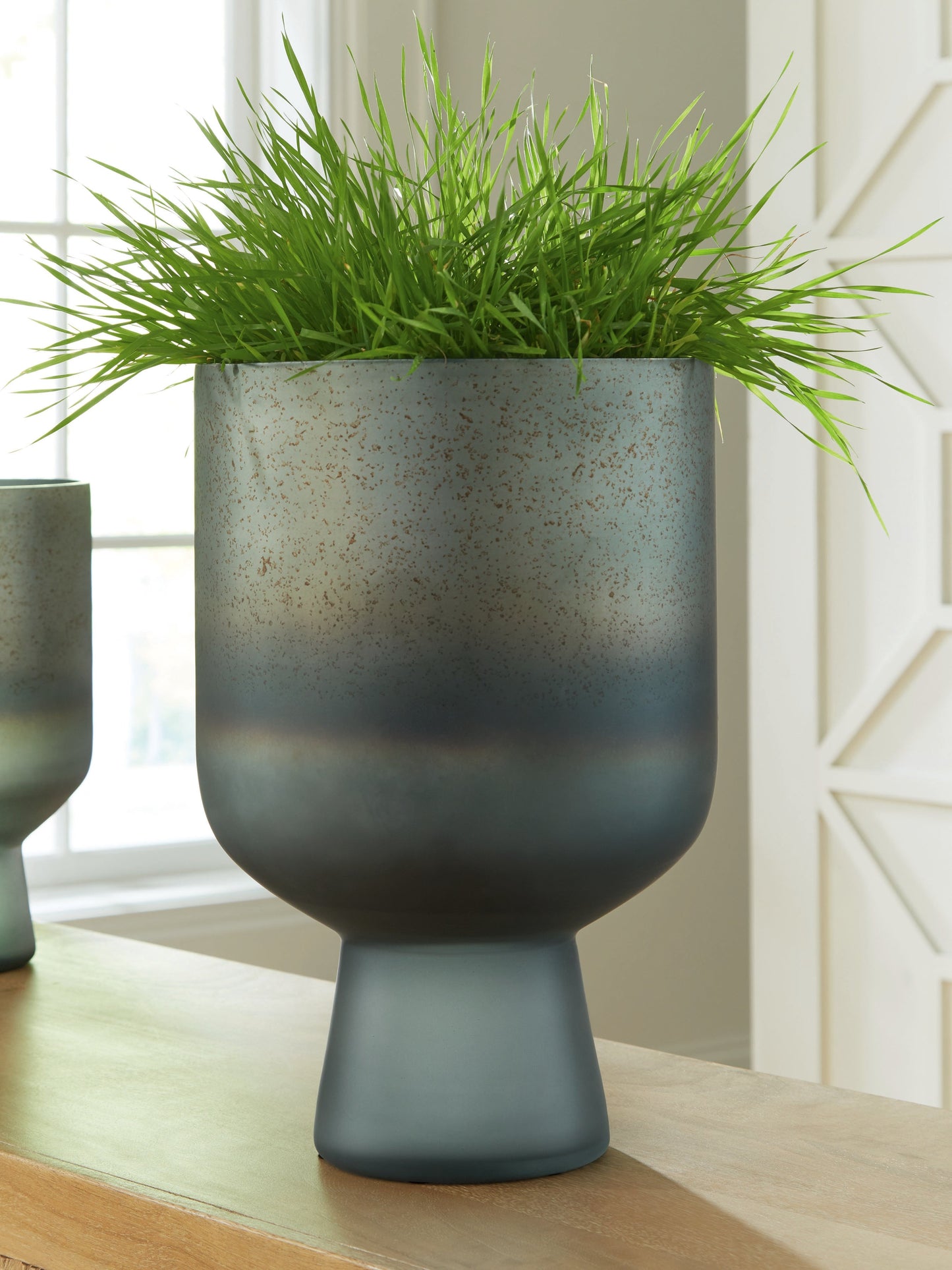 Pennmore Antique Blue Vase (15''H)- Viva Furn