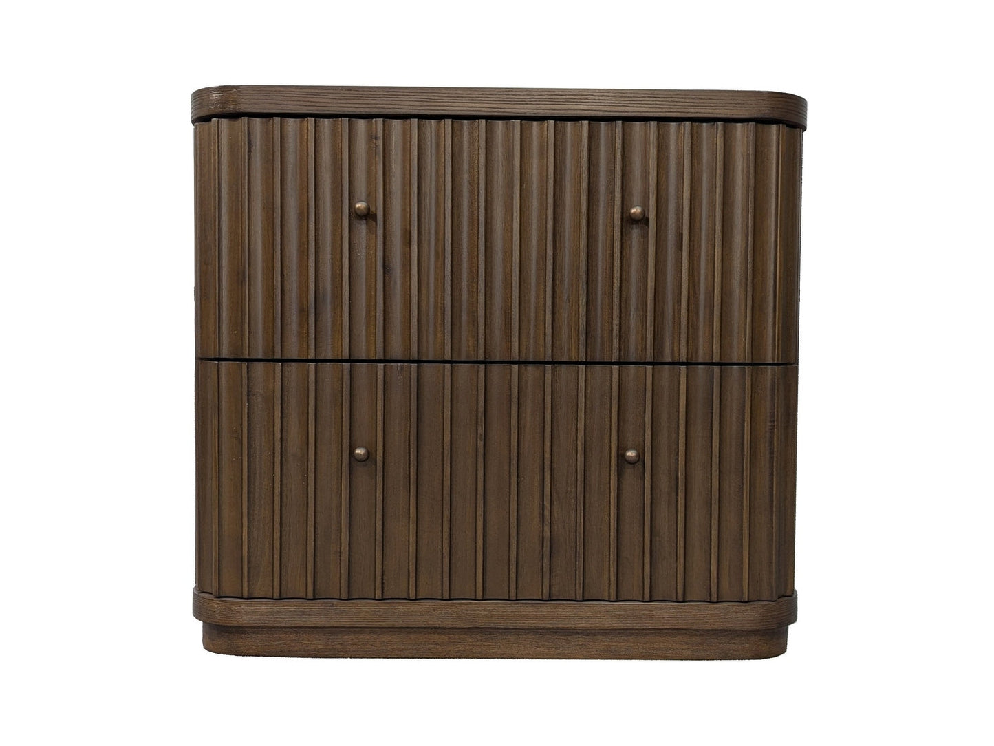Penny Fluted Chocolate Mousse Nightstand - Ornate Home
