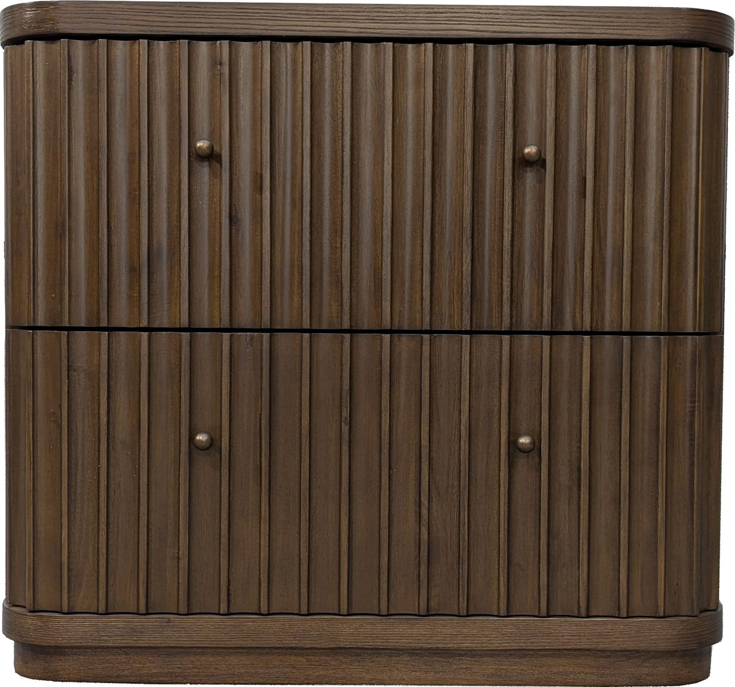 Penny Fluted Chocolate Mousse Nightstand - Ornate Home