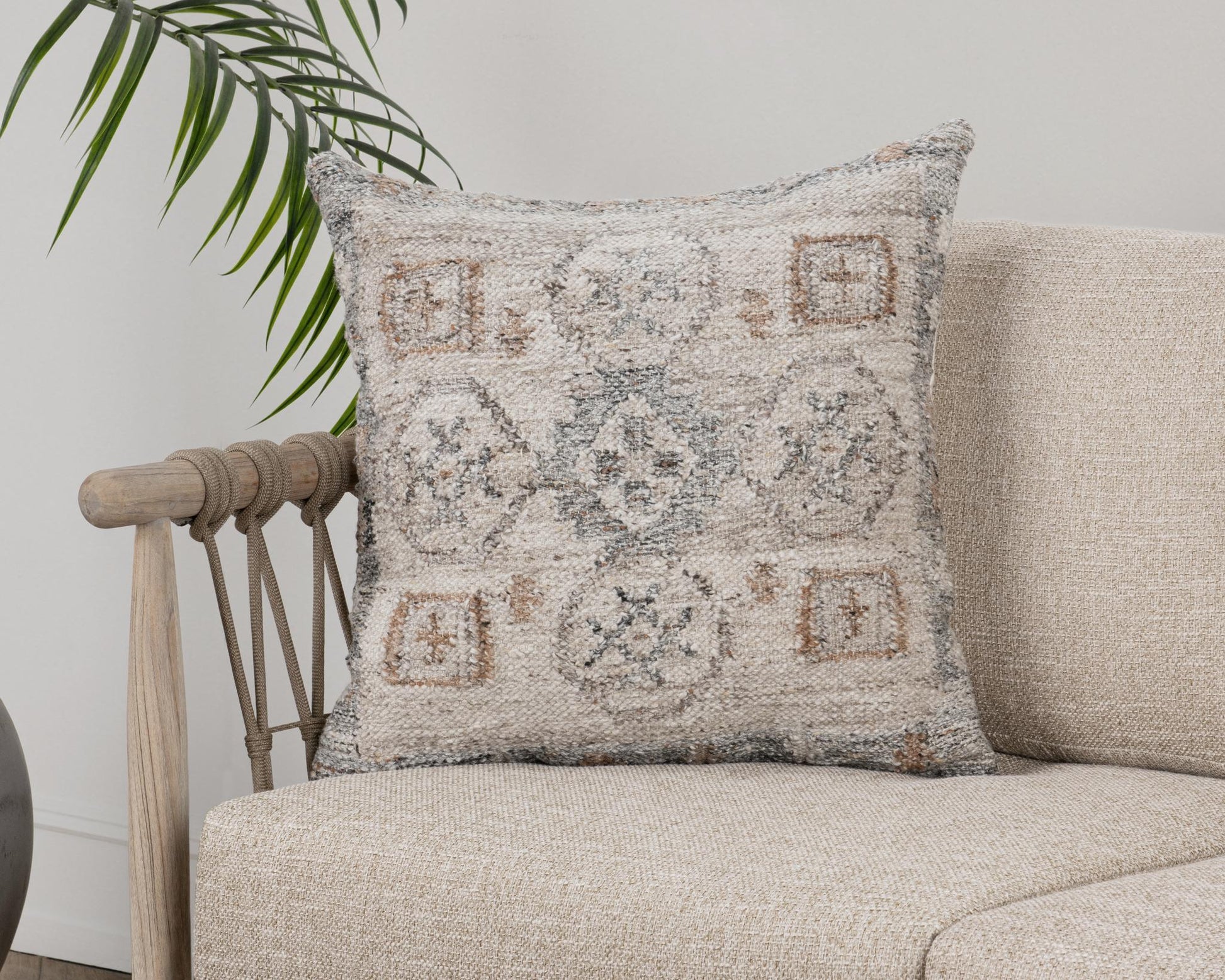 Performance Lukens Gray Multi 22x22 Throw Pillow (Set of 2) - Ornate Home