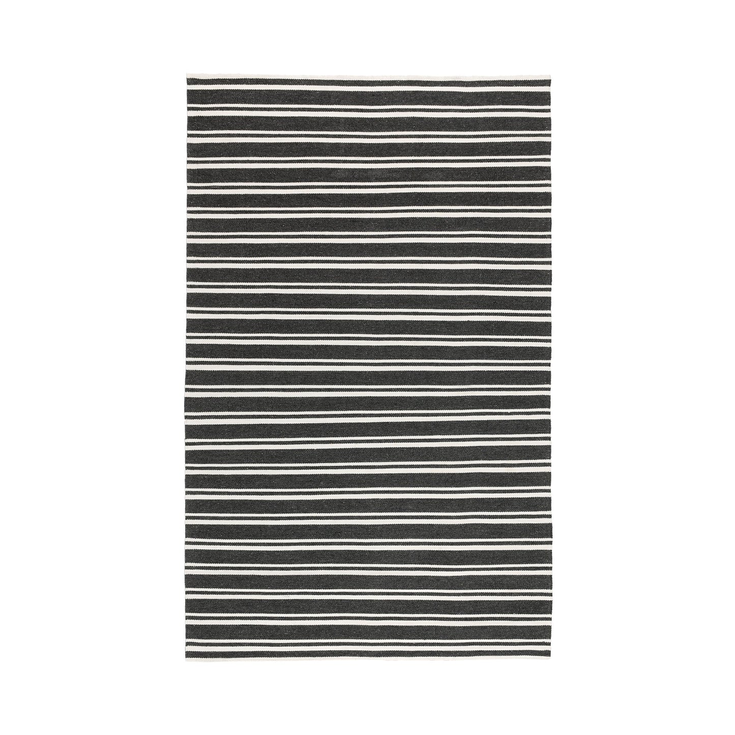 Performance Palma Charcoal/Ivory Stripe Rug - Ornate Home