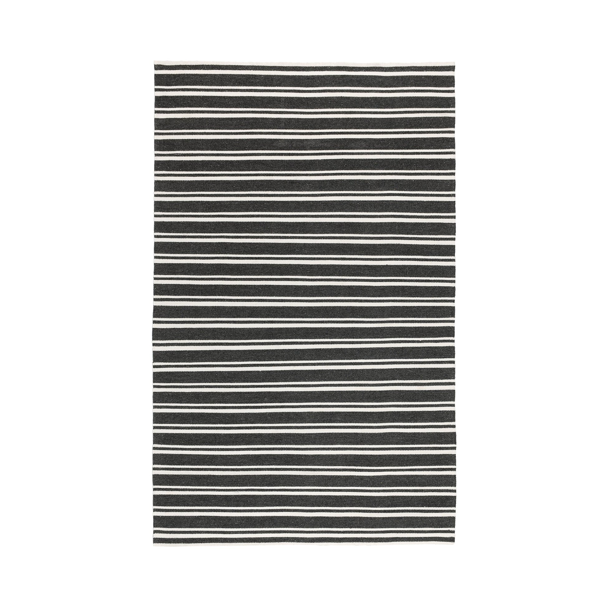 Performance Palma Charcoal/Ivory Stripe Rug - Ornate Home