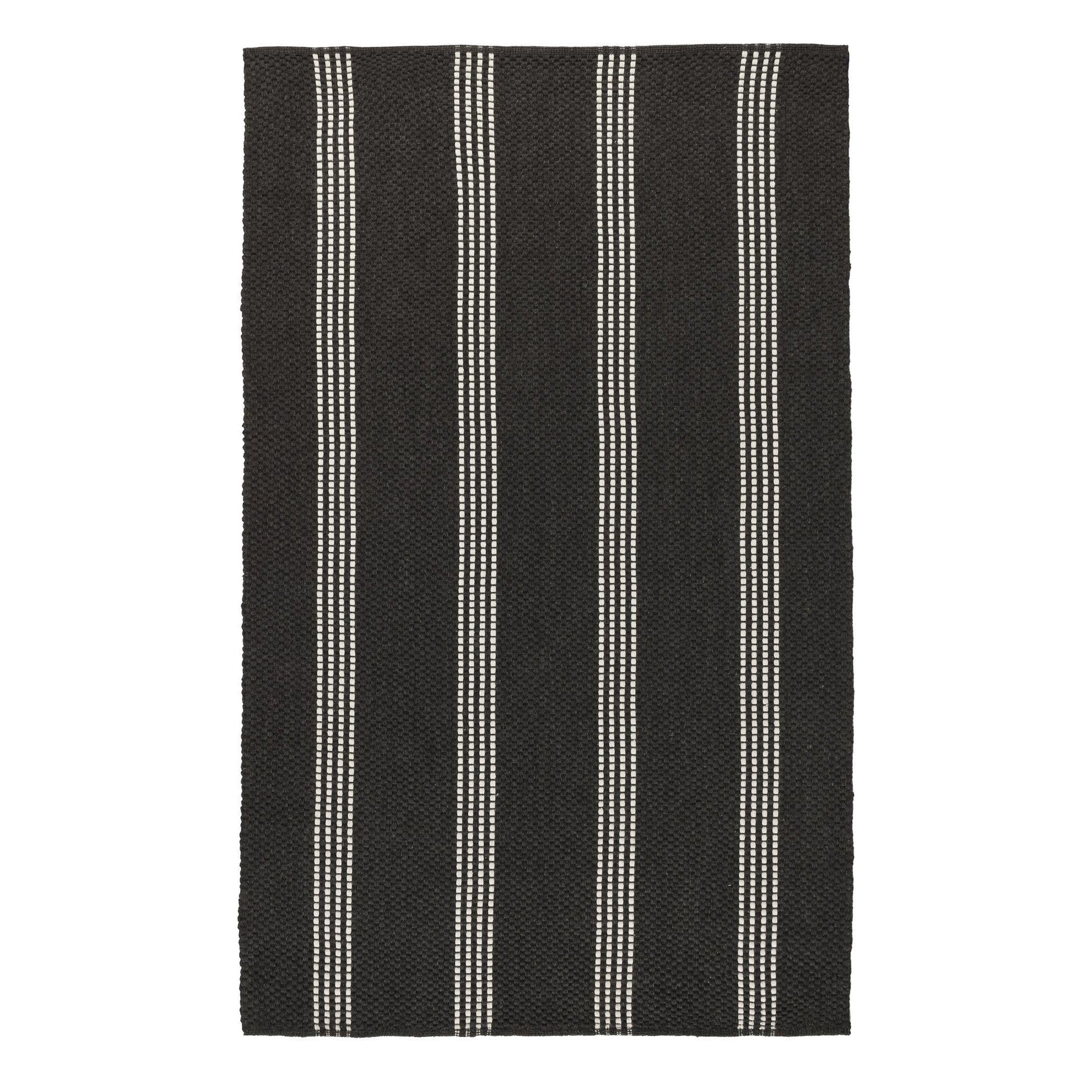 Performance Sorrento Charcoal/Ivory Stripe Rug - Ornate Home