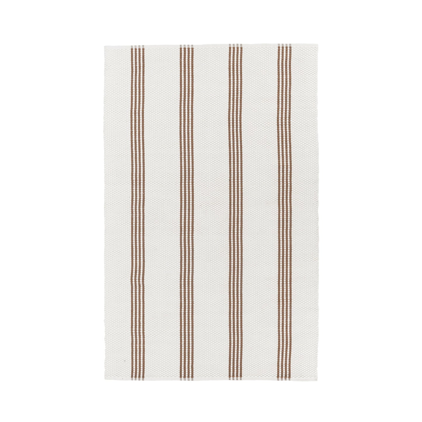 Performance Sorrento Ivory/Coconut Brown Stripe Rug - Ornate Home