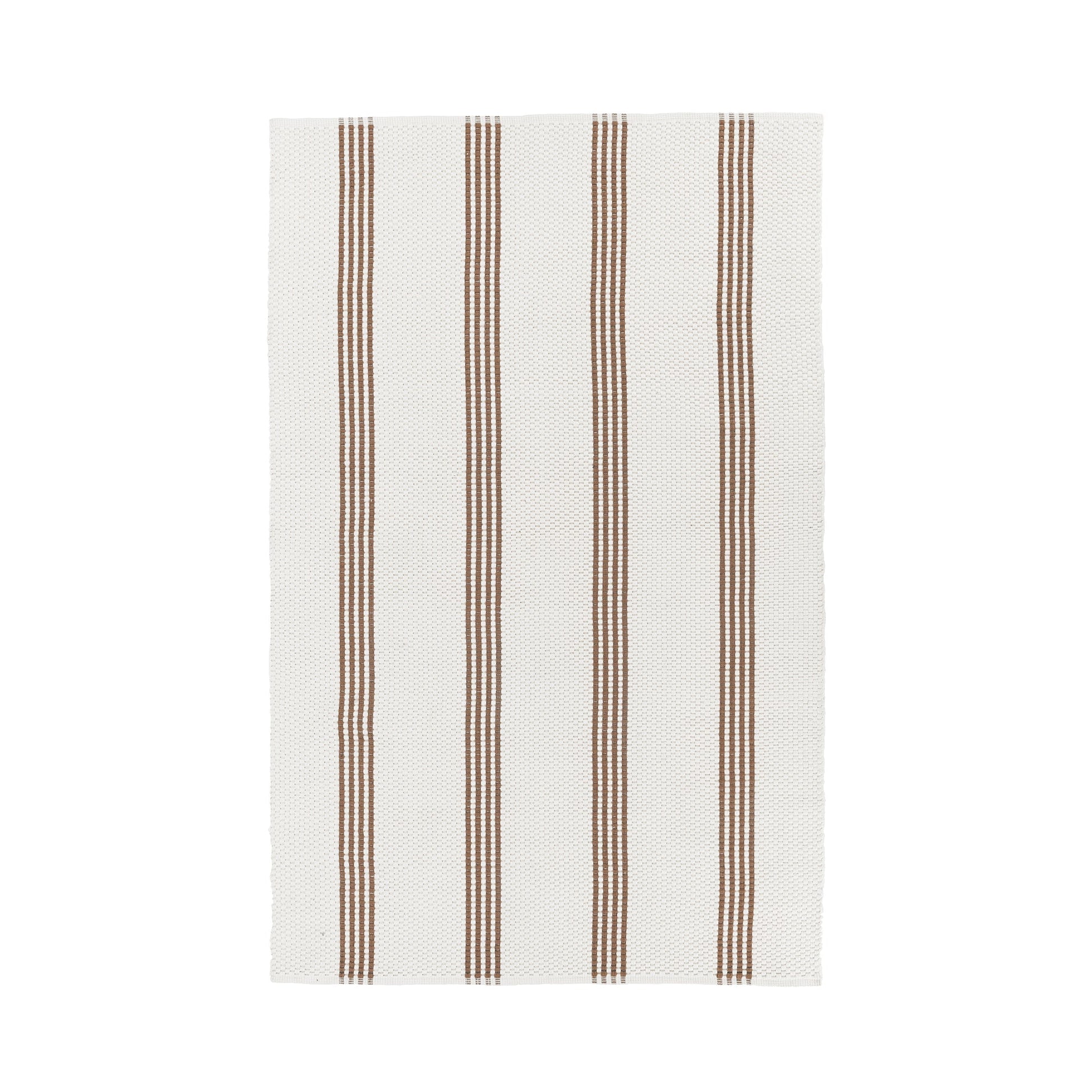 Performance Sorrento Ivory/Coconut Brown Stripe Rug - Ornate Home