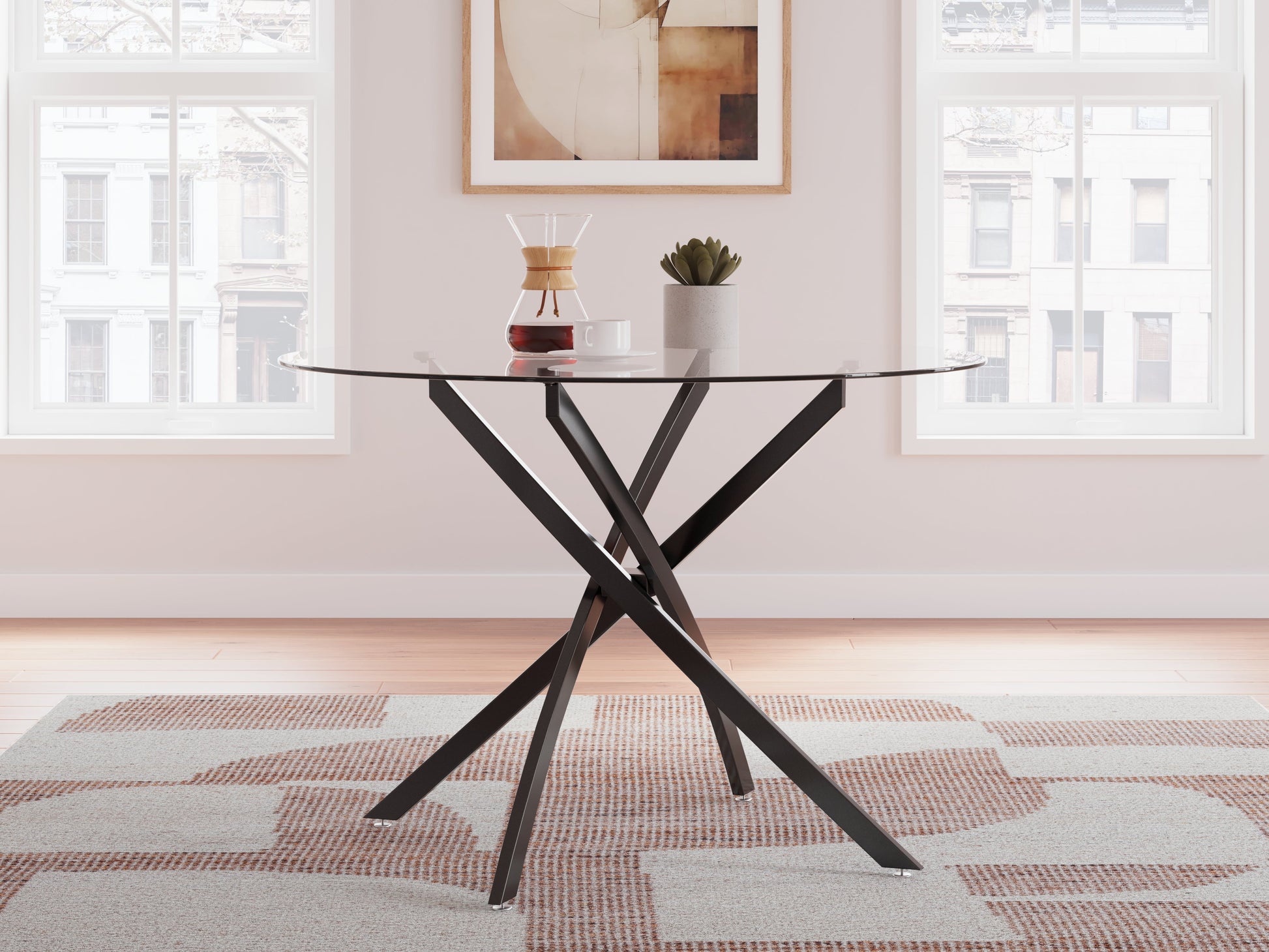Pharwynn Black Dining Table- Viva Furn