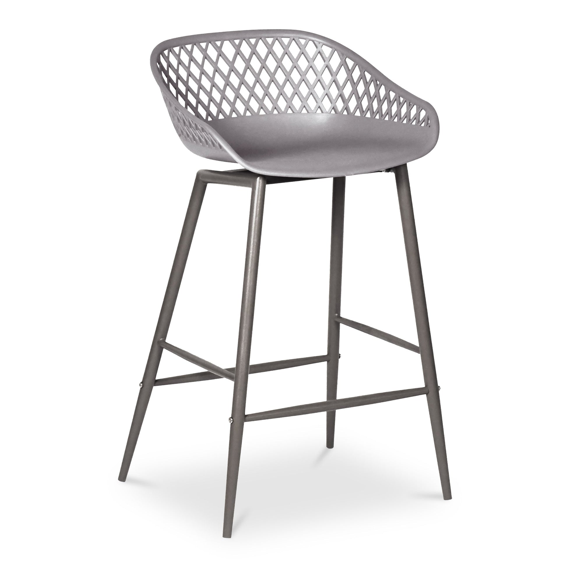 Piazza Grey Outdoor Counter Stool (Set of 2) - Ornate Home