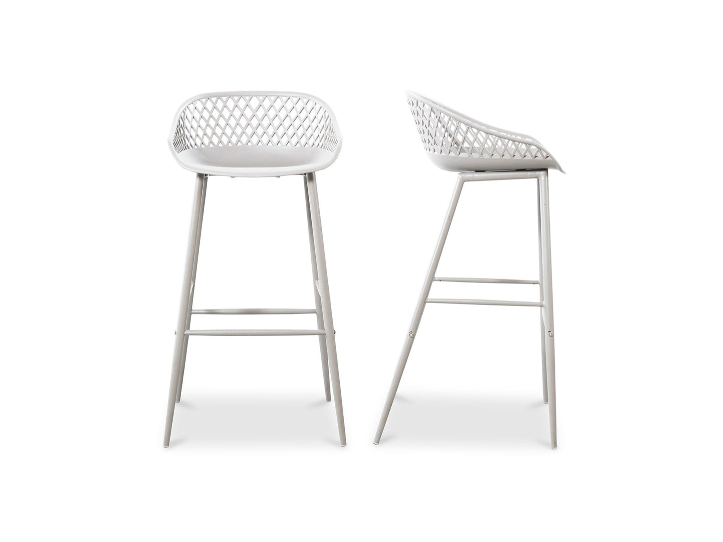Piazza White Outdoor Barstool (Set of 2) - Ornate Home