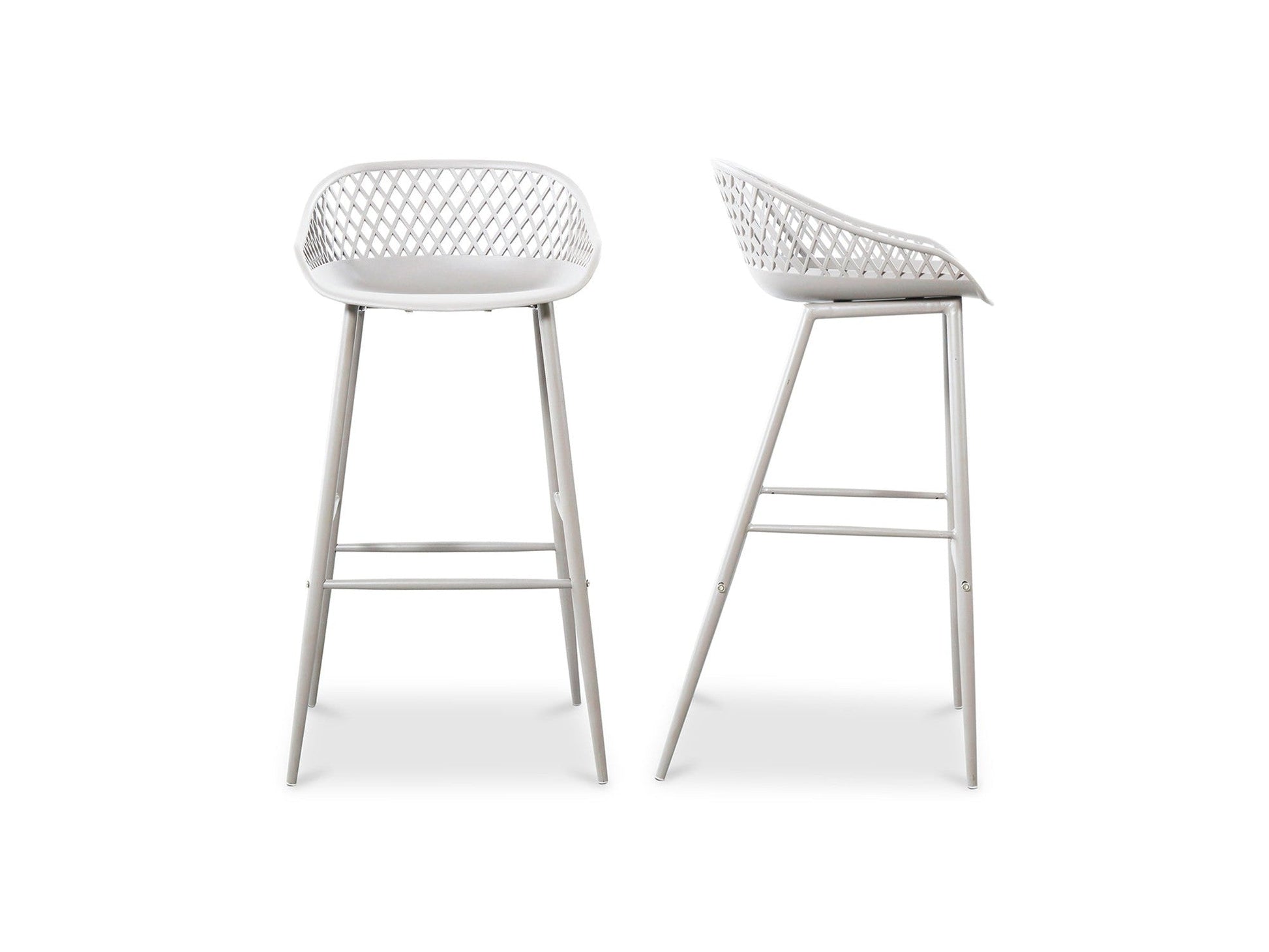 Piazza White Outdoor Barstool (Set of 2) - Ornate Home