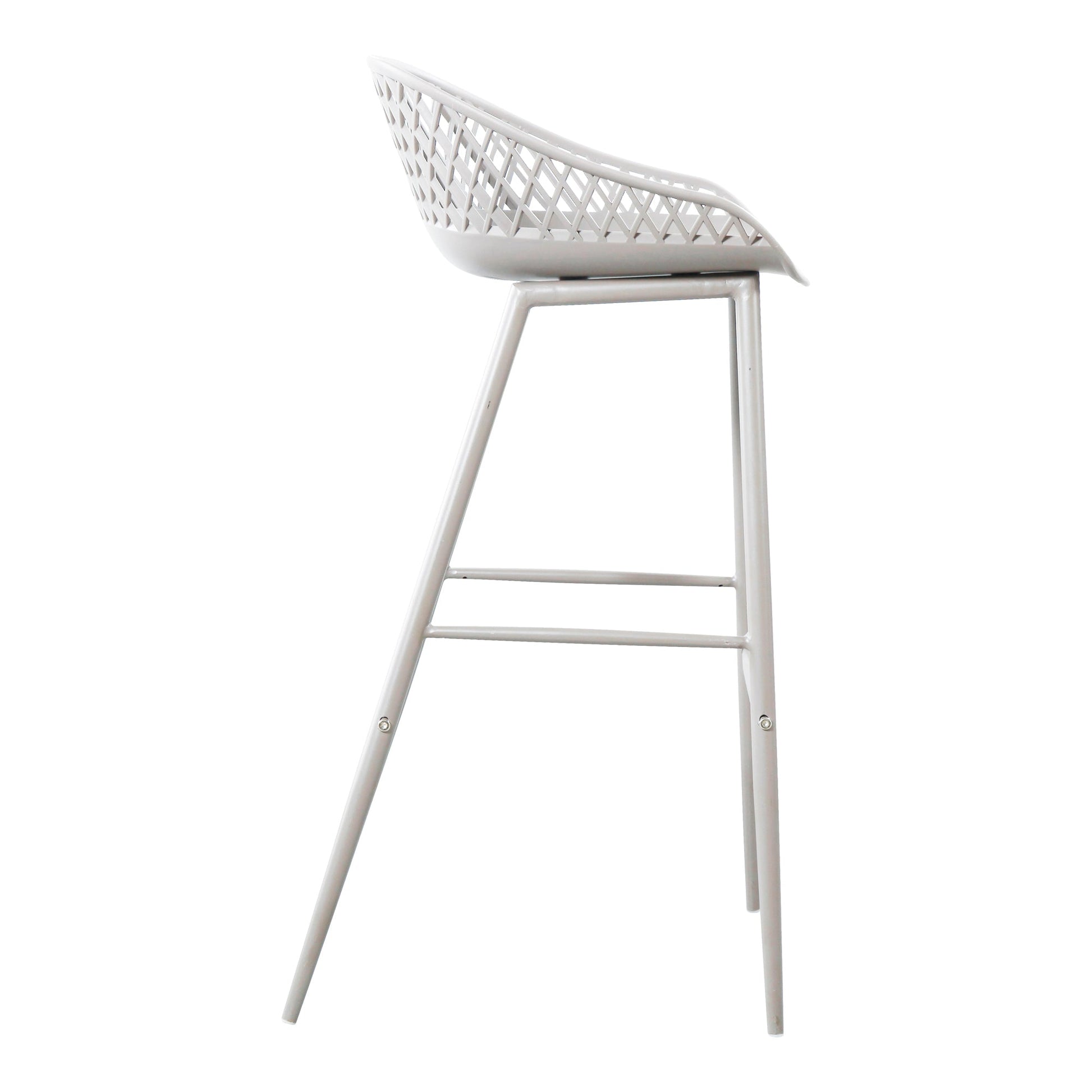 Piazza White Outdoor Barstool (Set of 2) - Ornate Home