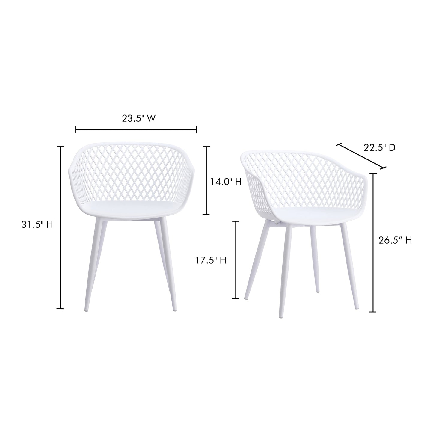 Piazza White Outdoor Chair (Set of 2) - Ornate Home