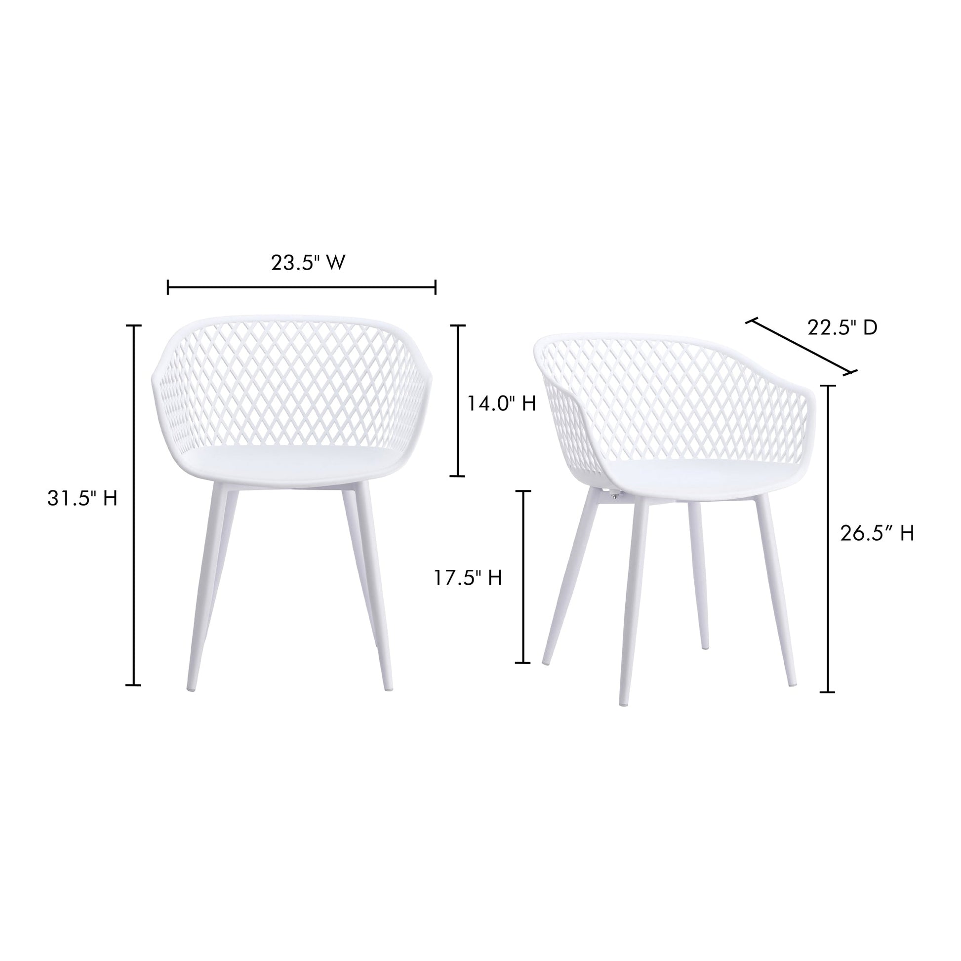 Piazza White Outdoor Chair (Set of 2) - Ornate Home