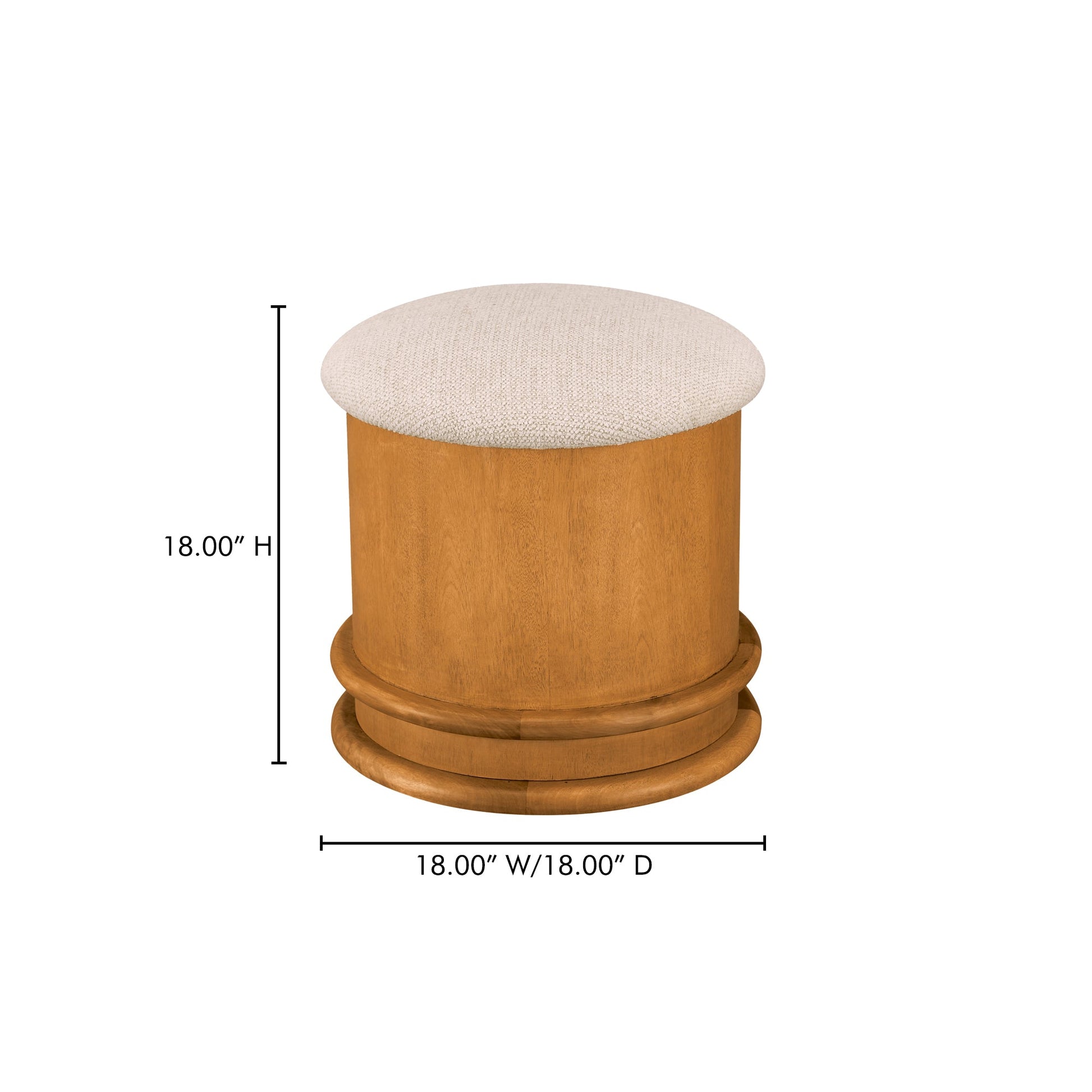 Piccolo Flecked Oatmeal/Brown Storage Stool - Ornate Home