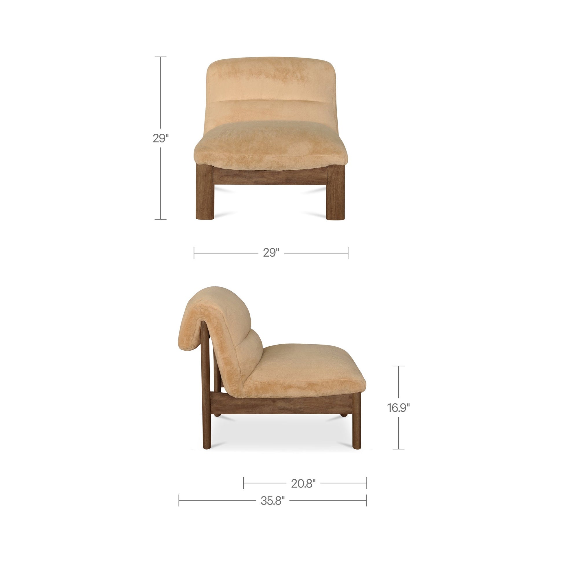 Pierce Beige/Brown Faux Fur Accent Chair - Ornate Home