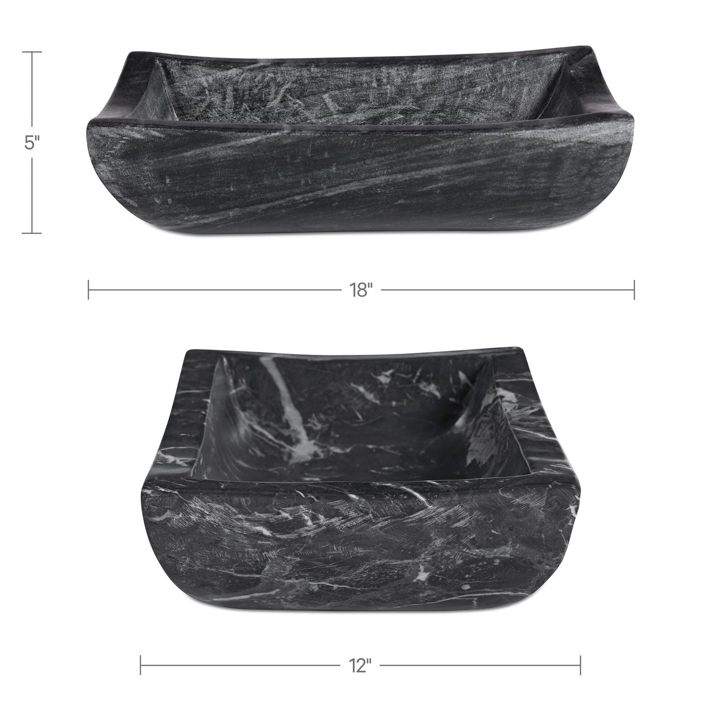 Piero Black Basin Marble Bowl - Ornate Home